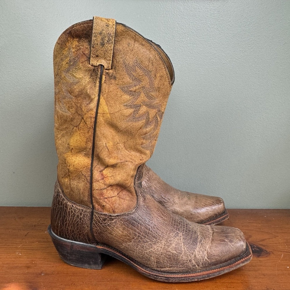 Tony Lama Jaws 7977‎ Cognac Rolo Leather Cowboy Boots Men's 10 D Western